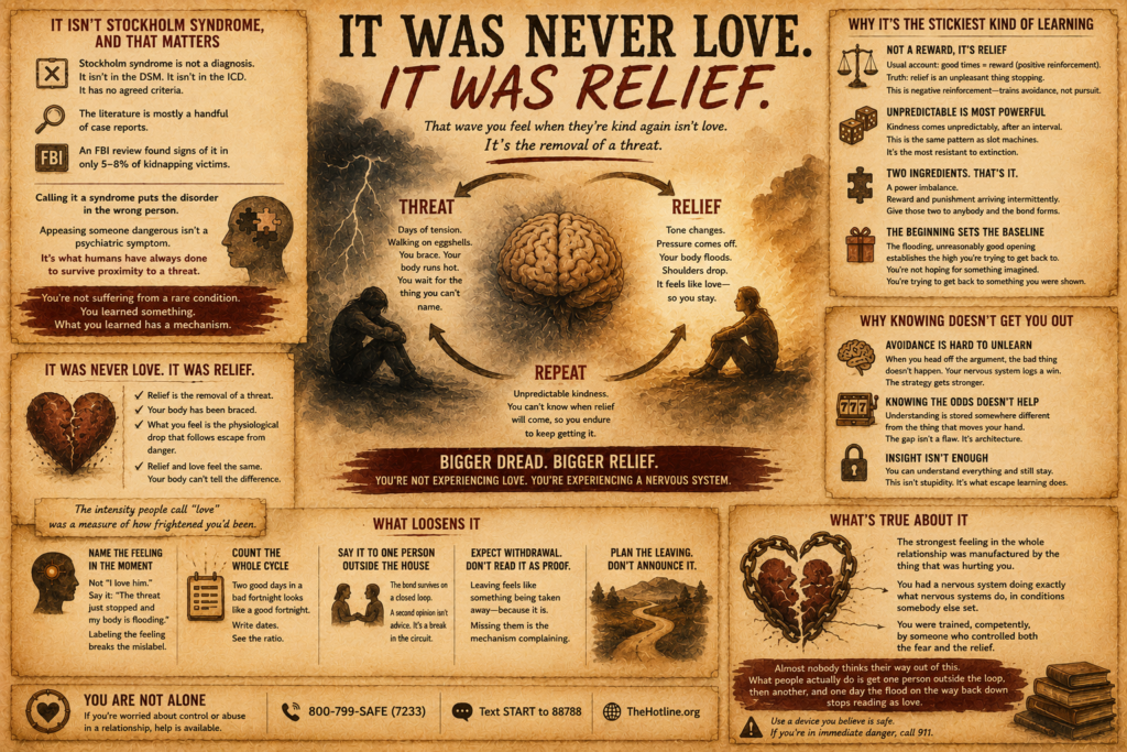 It Was Never Love. It Was Relief.