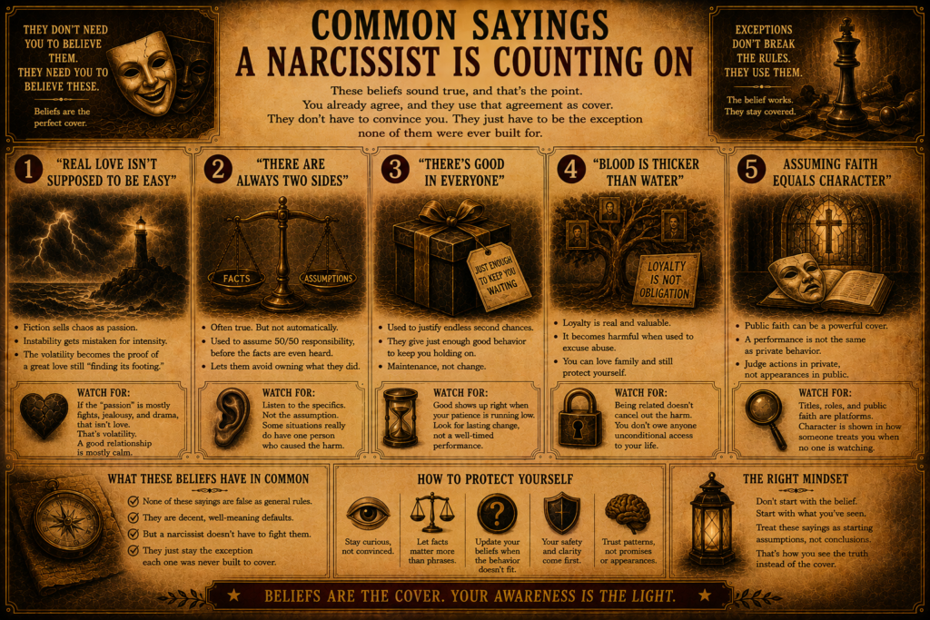 Common Sayings a Narcissist Is Counting On