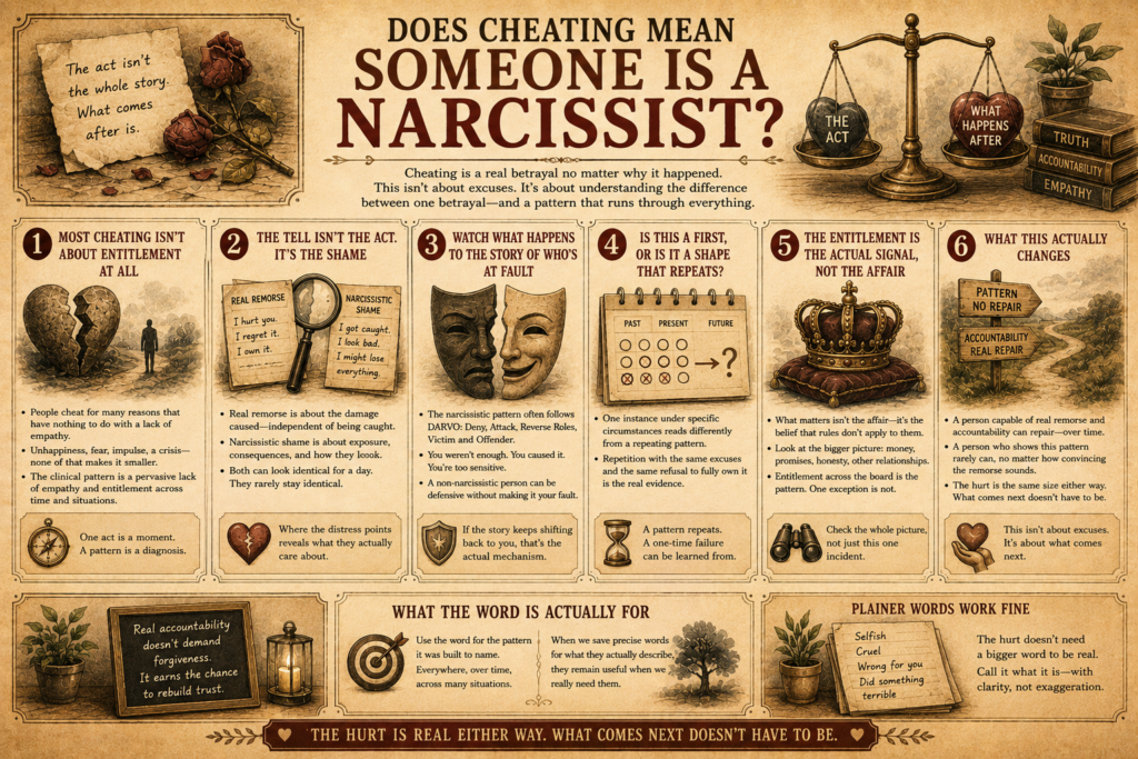 Does cheating mean someone is a narcissist