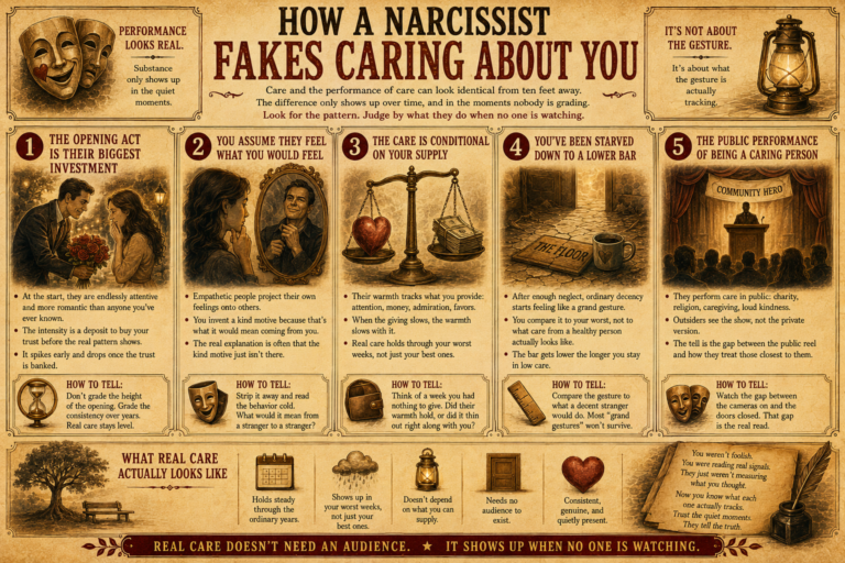 How a Narcissist Fakes Caring About You