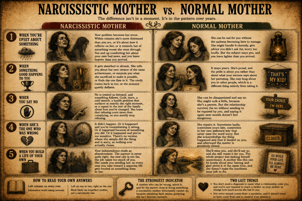 Narcissistic Mother vs Normal Mother