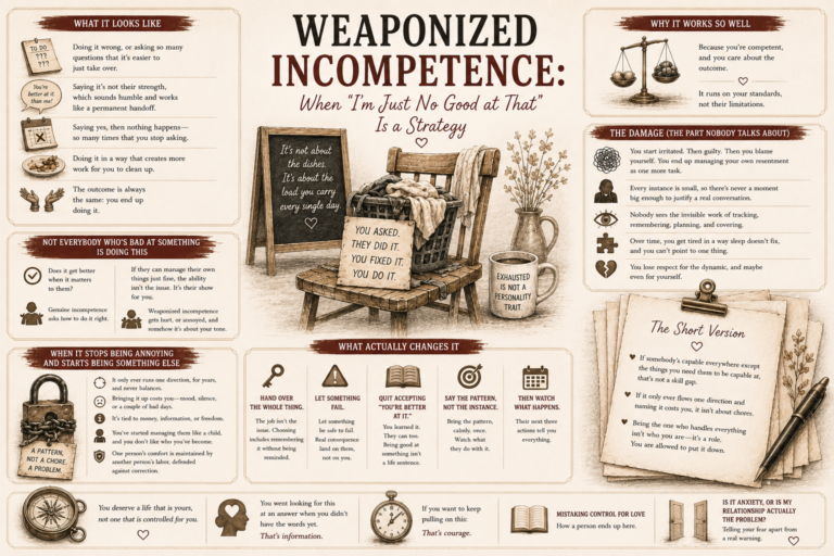Weaponized Incompetence: When “I’m Just No Good at That” Is a Strategy